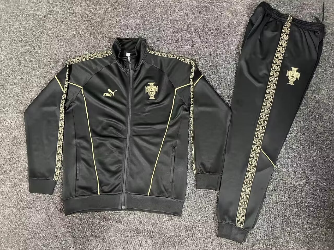 AAA Quality Portugal 25/26 Tracksuit - Black/Golden